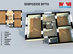 Prodej bytu 3+1, Uherský Brod, Rolnická, 74 m2