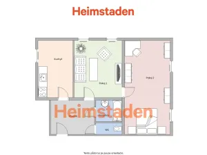 Pronájem bytu 2+1, Ostrava - Poruba, Gustava Klimenta, 58 m2