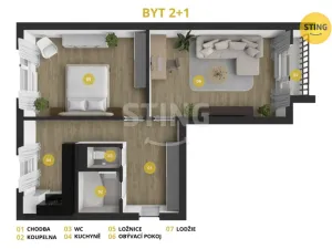 Prodej bytu 2+1, Cerekvice nad Bystřicí, 54 m2
