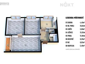 Prodej bytu 3+1, Prostějov, Okružní, 64 m2