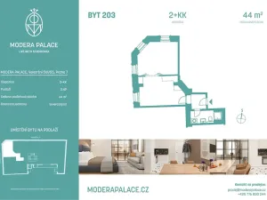 Prodej bytu 2+kk, Praha - Holešovice, Veletržní, 44 m2