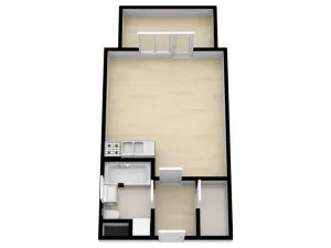 Pronájem bytu 1+kk, Praha - Čakovice, Bermanova, 34 m2