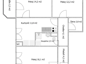 Pronájem bytu 3+1, Třebíč - Nové Dvory, Jar. Haška, 73 m2
