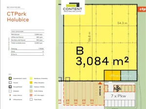 Pronájem skladu, Holubice, 3078 m2