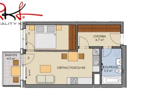 Prodej bytu 2+kk, Praha, Honzíkova, 44 m2