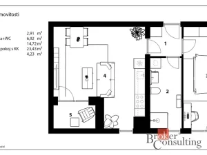 Pronájem bytu 2+kk, Pardubice - Pardubičky, Nová Tesla, 48 m2