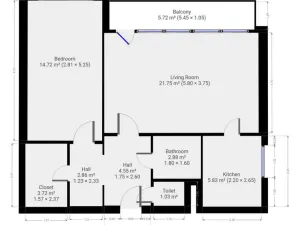 Pronájem bytu 2+1, Praha - Modřany, K otočce, 60 m2