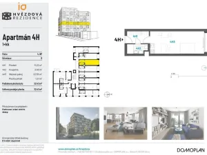 Pronájem bytu 1+kk, Brno, Hvězdová, 32 m2