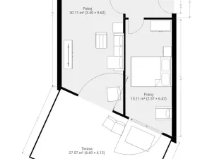 Pronájem bytu 2+kk, Brno, Bystrcká, 57 m2