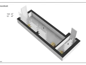 Pronájem kanceláře, Pardubice, Chrudimská, 149 m2