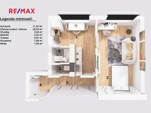 Pronájem bytu 1+1, Jindřichův Hradec, sídliště Vajgar, 42 m2