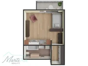 Prodej bytu 1+kk, Hostivice, Žitná, 31 m2