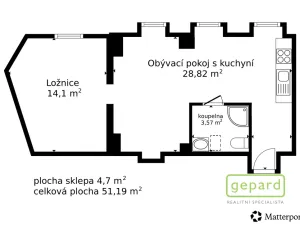 Prodej bytu 2+kk, Praha, Holečkova, 47 m2