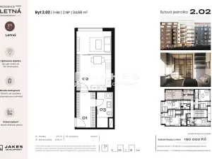 Prodej bytu 2+kk, Praha - Holešovice, 35 m2