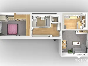 Pronájem bytu 2+kk, Praha - Kobylisy, Kobyliské náměstí, 56 m2