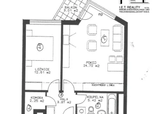 Pronájem bytu 2+kk, Praha - Vysočany, Poděbradská, 49 m2