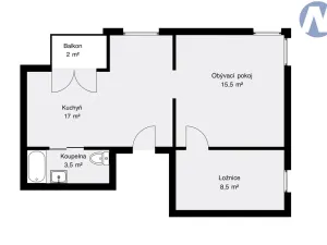 Pronájem bytu 2+1, Vimperk, Kostelní, 46 m2