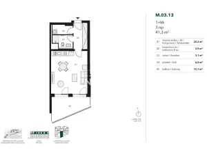Pronájem bytu 1+kk, Praha - Stodůlky, Ujgurská, 41 m2