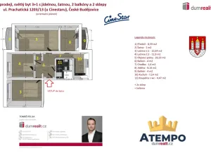 Prodej bytu 3+1, České Budějovice - České Budějovice 2, Prachatická, 85 m2