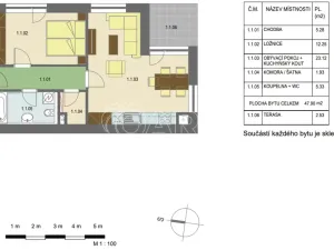 Pronájem bytu 2+kk, Přezletice, Pod Zahrady, 54 m2