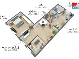 Prodej bytu 2+1, Chabařovice, Husovo náměstí, 88 m2