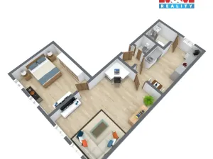 Prodej bytu 2+1, Chabařovice, Husovo náměstí, 88 m2