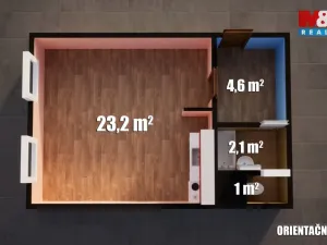 Prodej bytu 1+kk, Ústí nad Labem - Všebořice, Spartakiádní, 31 m2