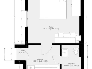 Pronájem bytu 1+1, Brno - Židenice, Bubeníčkova, 25 m2