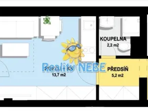 Pronájem bytu 1+kk, Praha - Hostivař, Hornoměcholupská, 26 m2