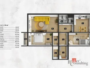 Prodej bytu 3+1, Praha - Modřany, Urbánkova, 79 m2