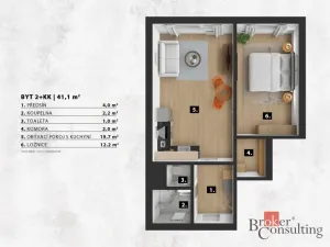 Prodej bytu 2+kk, Praha - Hodkovičky, Pod lysinami, 41 m2