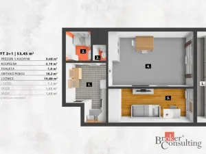 Prodej bytu 2+1, Praha - Modřany, K otočce, 53 m2