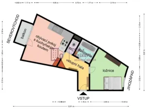Pronájem bytu 2+kk, Jindřichův Hradec - Jindřichův Hradec V, Hvězdná, 45 m2