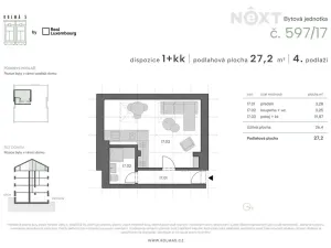 Prodej bytu 1+kk, Praha - Vysočany, Kolmá, 27 m2