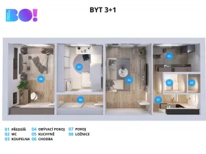 Prodej bytu 3+1, Prostějov, sídl. Svobody, 72 m2