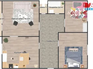 Prodej bytu 3+1, Praha - Chodov, Brodského, 65 m2