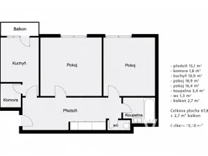 Pronájem bytu 2+1, Praha - Holešovice, Jankovcova, 68 m2