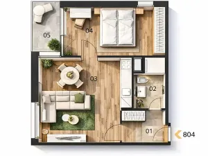 Prodej bytu 2+kk, Praha, Ocelkova, 51 m2