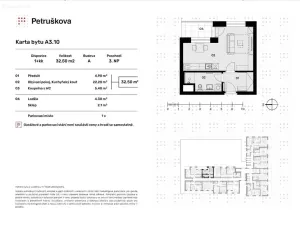 Prodej bytu 1+kk, Ostrava - Zábřeh, Petruškova, 53 m2
