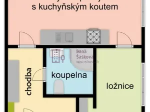 Prodej bytu 2+kk, Jindřichův Hradec - Jindřichův Hradec III, sídliště Vajgar, 41 m2