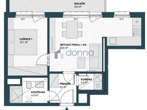 Pronájem bytu 2+kk, Praha, Hodkovická, 47 m2