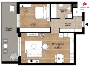 Pronájem bytu 2+kk, Plzeň, Papírnická, 55 m2