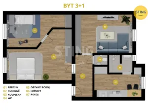 Prodej bytu 3+1, Opava, Komenského, 69 m2