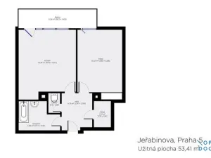 Pronájem bytu 2+kk, Praha - Motol, Jeřabinová, 50 m2