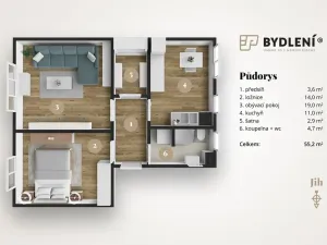 Prodej bytu 2+1, Teplice, Bílinská, 55 m2