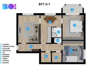 Prodej bytu 3+1, Žďár nad Sázavou, Purkyňova, 73 m2