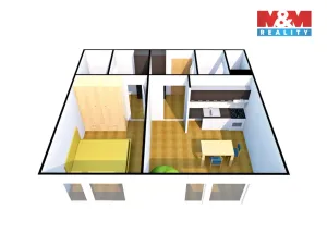 Pronájem bytu 2+kk, Ústí nad Labem - Bukov, Na Kohoutě, 42 m2