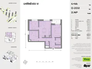 Prodej bytu 4+kk, Praha - Uhříněves, Karla Guta, 74 m2