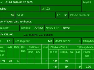 Prodej lesa, Plaveč, 1640 m2