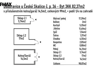 Prodej bytu 3+kk, Rychnovek - Doubravice u České Skalice, 82 m2